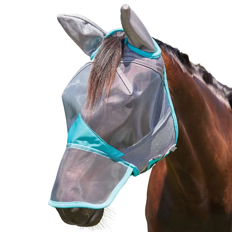 WeatherBeeta ComFiTec Deluxe Fine Mesh Fly Mask with Ears/Nose - Grey-1