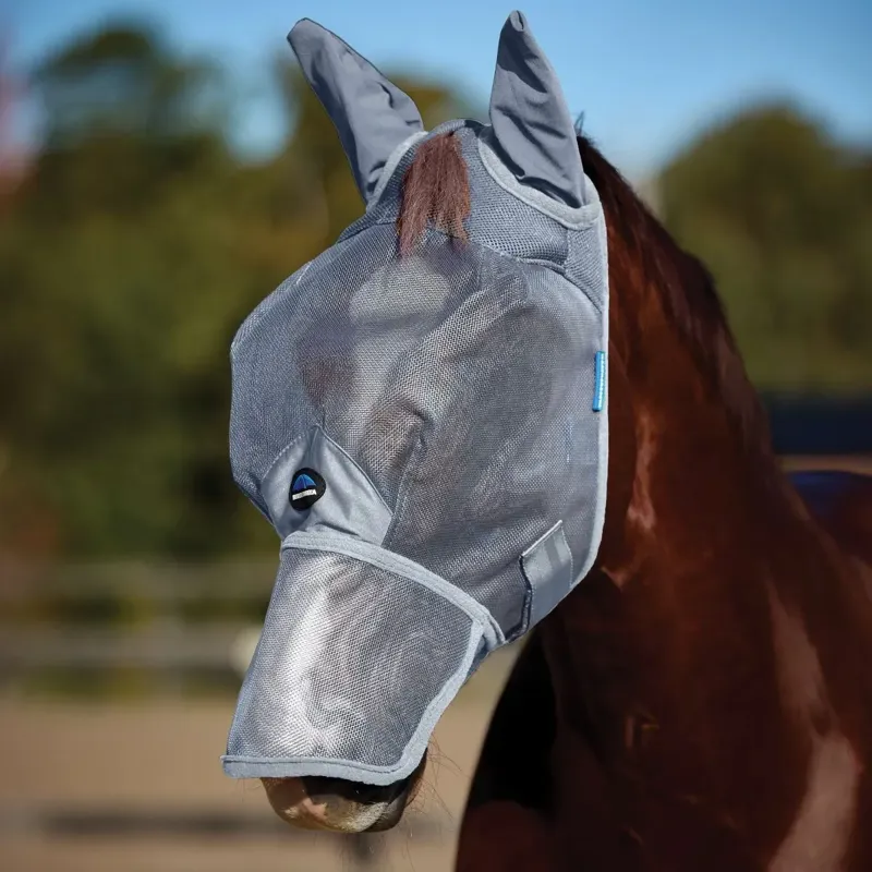 WeatherBeeta ComFiTec Durable Mesh Fly Mask with Ears/Nose - Grey
