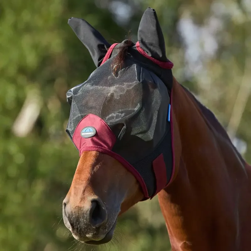 WeatherBeeta ComFiTec Fine Mesh Fly Mask with Ears - Black