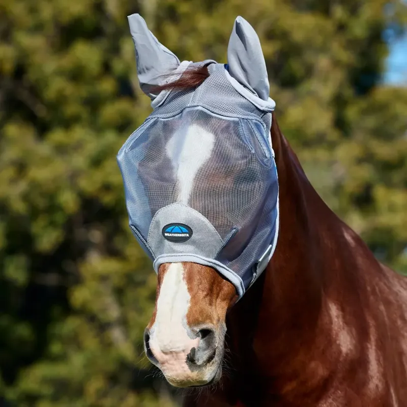 WeatherBeeta ComFiTec Fine Mesh Fly Mask with Ears - Gray