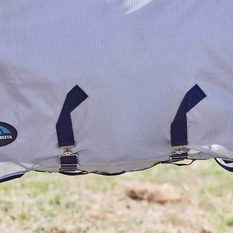 WeatherBeeta ComFiTec Hexi Shield Combo Neck Fly Sheet - Silver/Navy-8