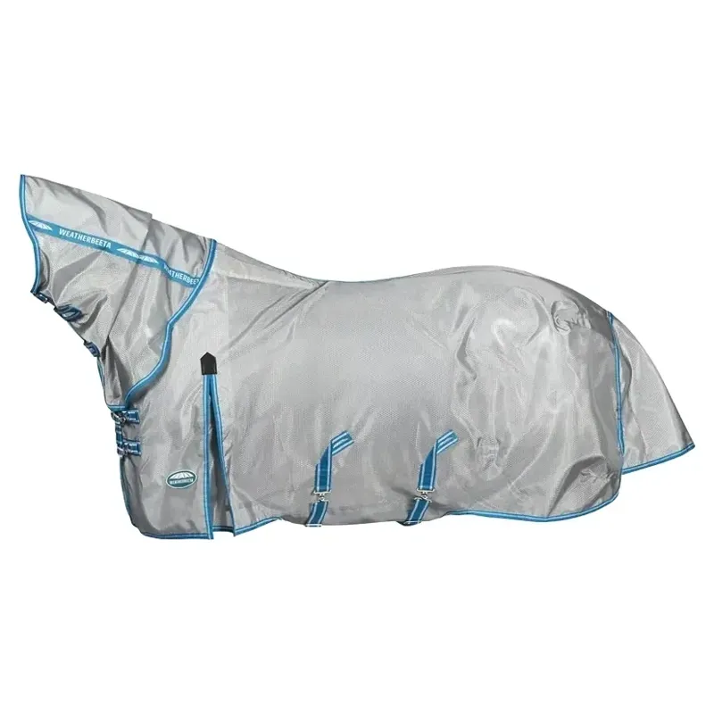 WeatherBeeta ComFiTec Hexi Shield Combo Neck Fly Sheet - Silver/Teal-5