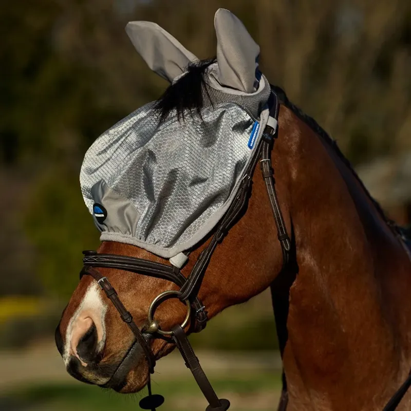 WeatherBeeta ComFiTec Hexi-Shield Ride-On Fly Mask - Silver