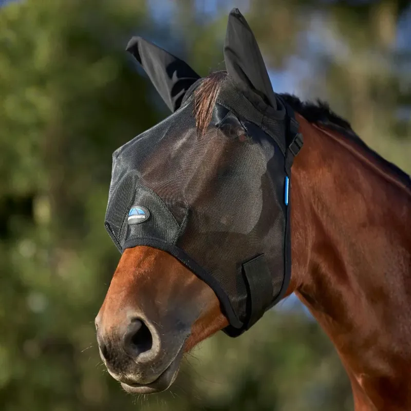 WeatherBeeta ComFiTec Insect Guard Fly Mask with Ears - Black