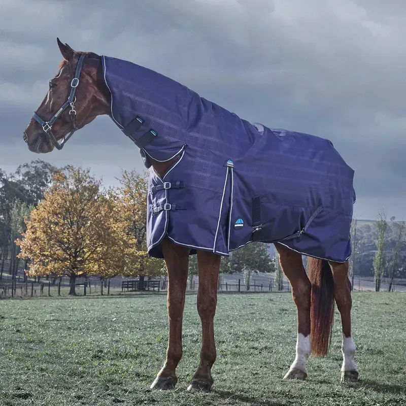 WeatherBeeta ComFiTec Prelim 220g Combo Turnout Blanket - Navy Plaid-2