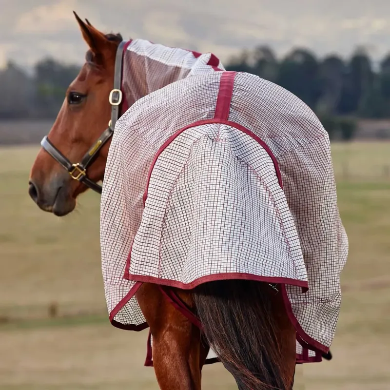 WeatherBeeta ComFiTec Ripshield Plus Fly Sheet - White/Burgundy-2