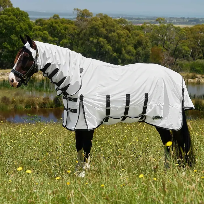 WeatherBeeta Sweet Itch Shield Combo Neck Fly Sheet - White/Charcoal