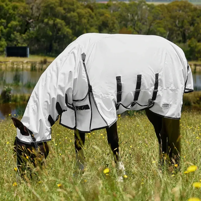 WeatherBeeta Sweet Itch Shield Combo Neck Fly Sheet - White/Charcoal-4