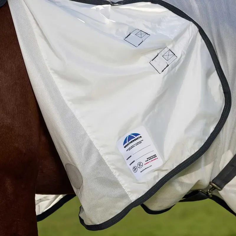 WeatherBeeta ComFiTec Tyro Mesh Combo Neck Fly Sheet - White/Charcoal-3
