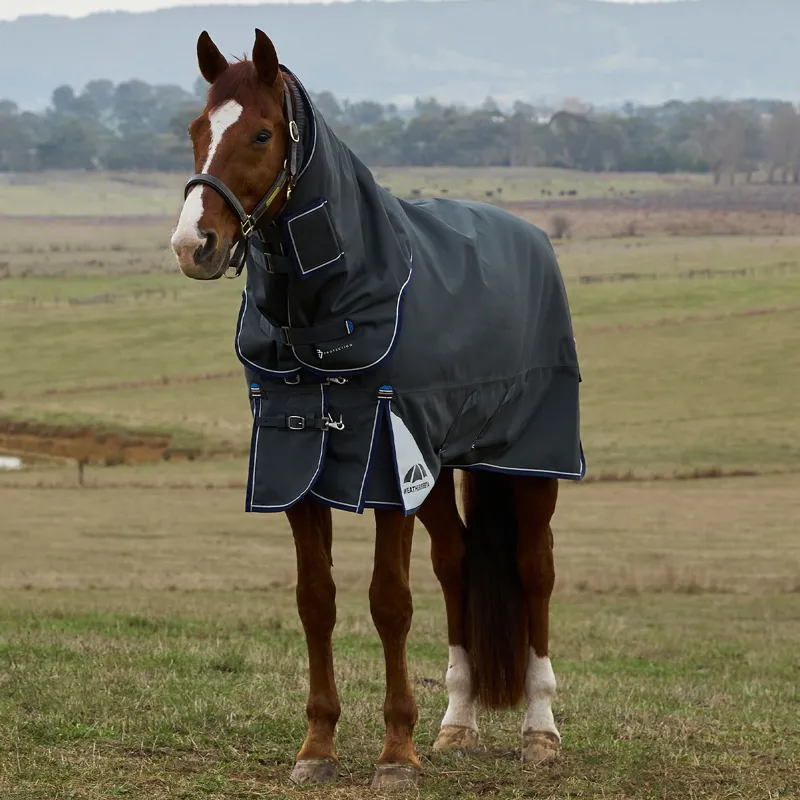 WeatherBeeta ComFiTec Ultra 100g Detach-A-Neck Turnout Blanket - Charcoal-2