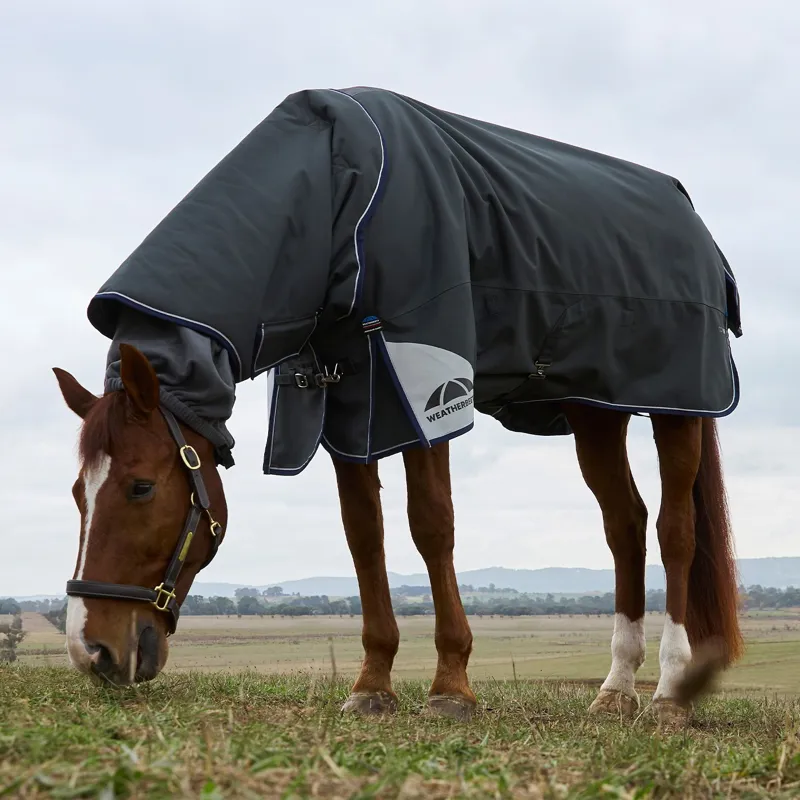 WeatherBeeta ComFiTec Ultra 100g Detach-A-Neck Turnout Blanket - Charcoal-3