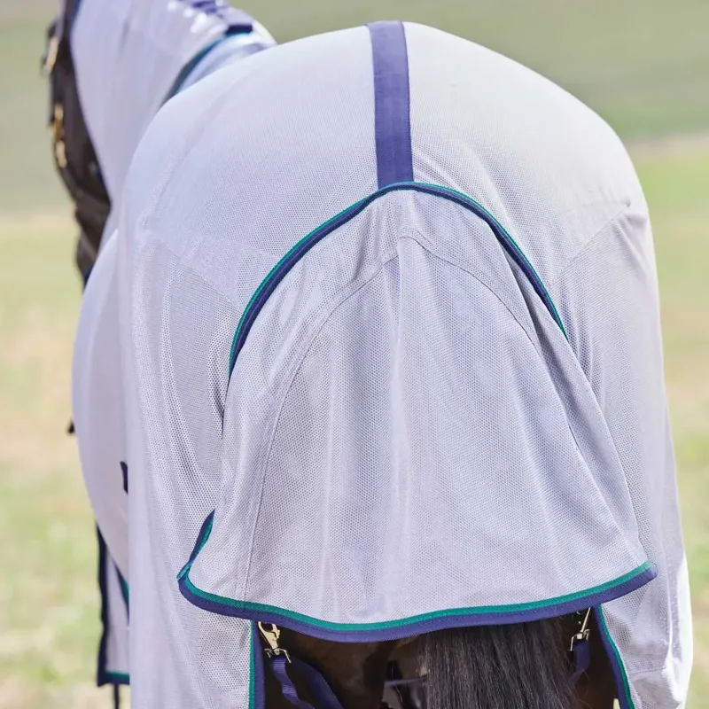 WeatherBeeta ComFiTec Zephyr Combo Neck Fly Sheet - Grey/Navy/Forest-2