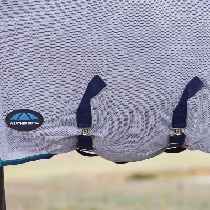 WeatherBeeta ComFiTec Zephyr Combo Neck Fly Sheet - Grey/Navy/Forest-3