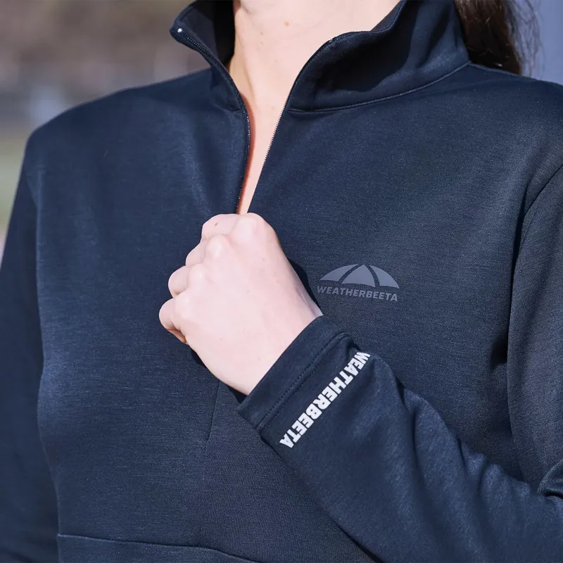 WeatherBeeta Copper Womens Quarter Zip Long Sleeve Top - Navy-4