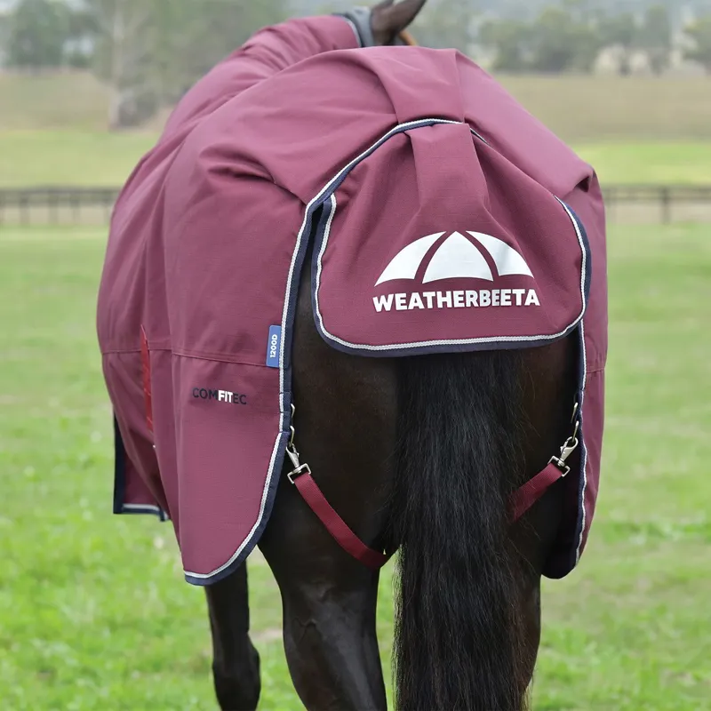 WeatherBeeta ComFiTec Essential 0g Standard Turnout Blanket - Burgundy-1