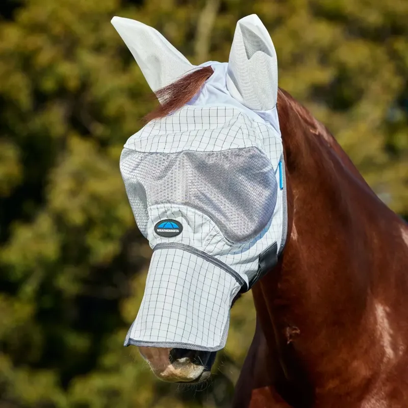 WeatherBeeta Hybrid Fly Mask - White/Charcoal