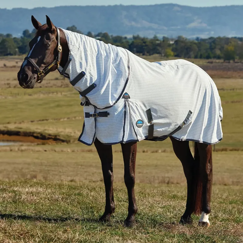 WeatherBeeta Hybrid Combo Neck Fly Sheet - White/Charcoal