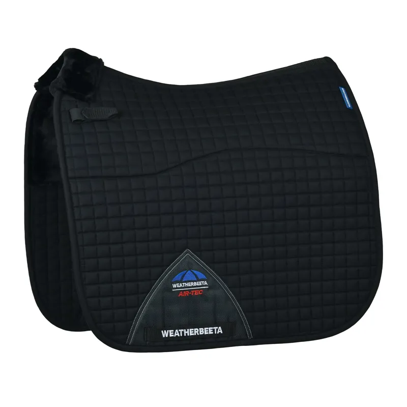 WeatherBeeta Prime Air-Tec Comfy Fleece Dressage Saddle Pad - Black