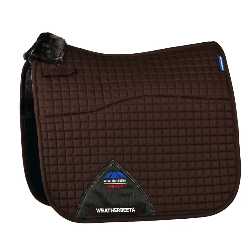 WeatherBeeta Prime Air-Tec Comfy Fleece Dressage Saddle Pad - Brown