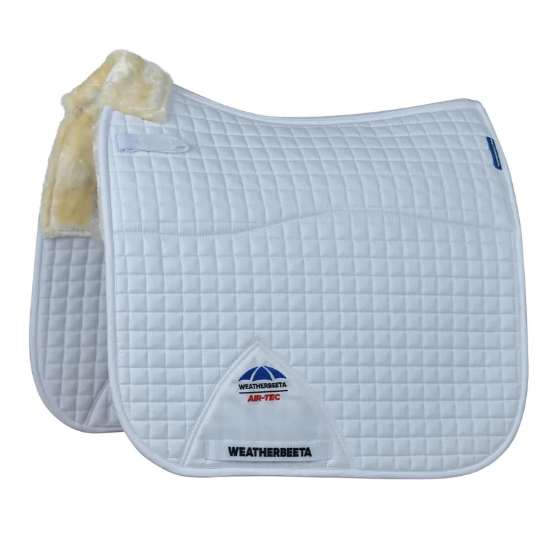 WeatherBeeta Prime Air-Tec Comfy Fleece Dressage Saddle Pad - White