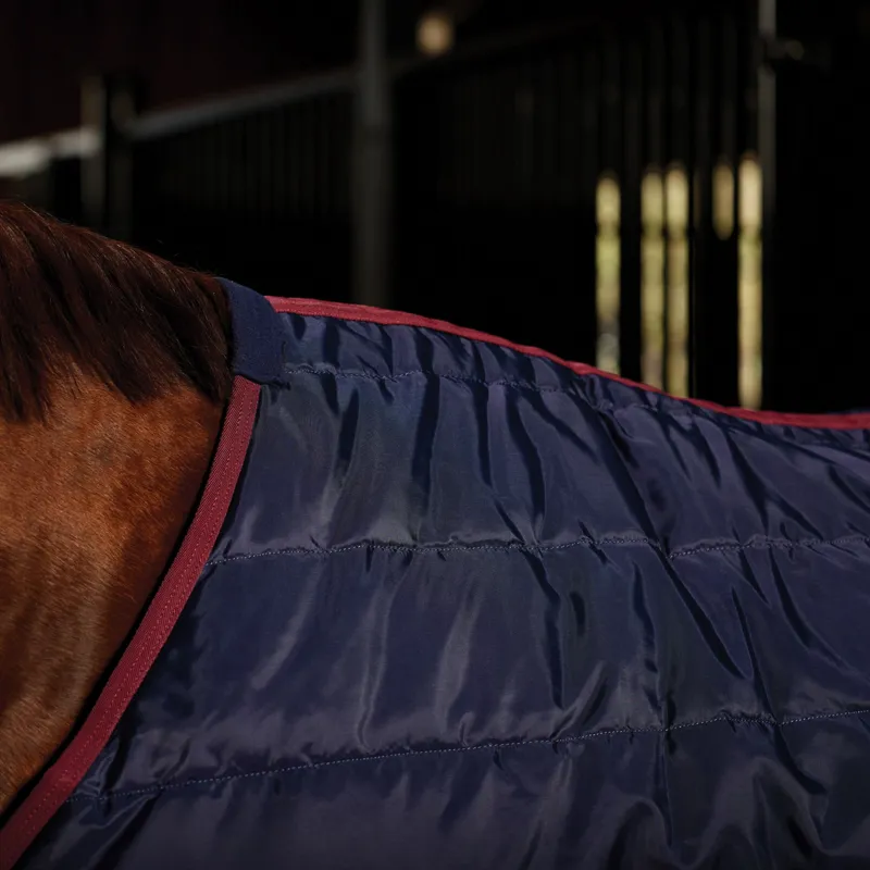 Weatherbeeta 100g Standard Neck Stable Blanket - Navy/Burgundy-2