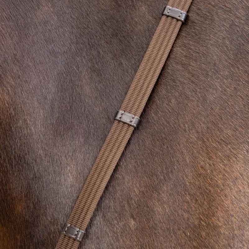 LeMieux Webbed Continental Reins - Brown / Silver-2