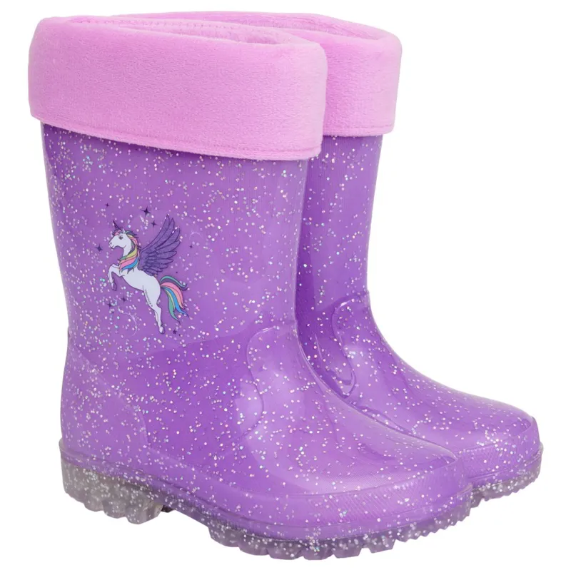 Equipage Light Glitter Junior Rain Boots - Purple Haze