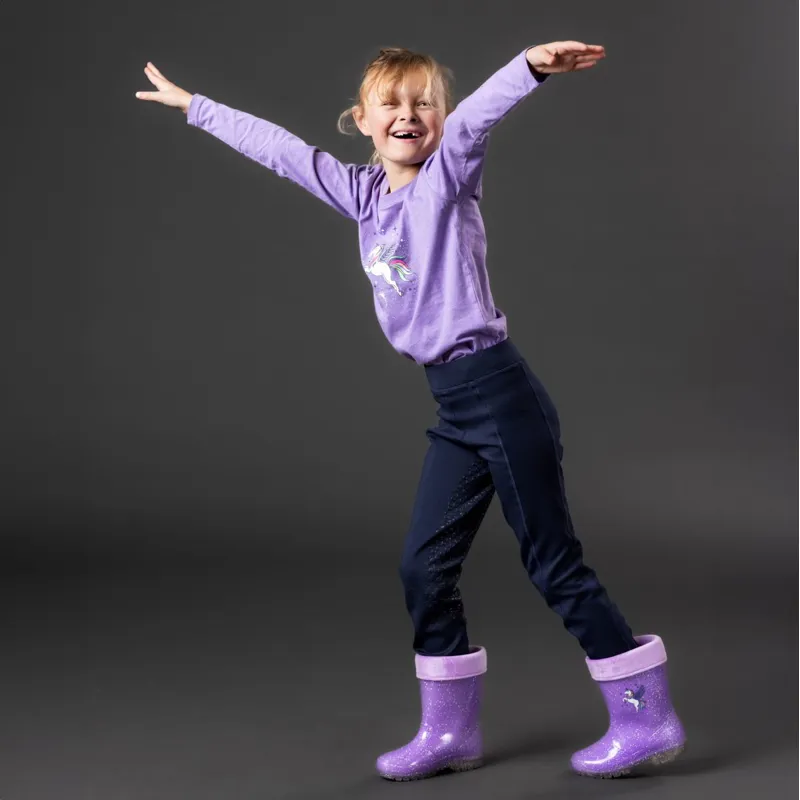 Equipage Light Glitter Junior Rain Boots - Purple Haze-6