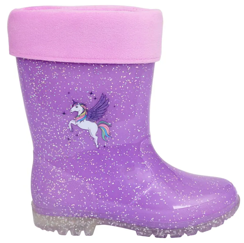 Equipage Light Glitter Junior Rain Boots - Purple Haze-7