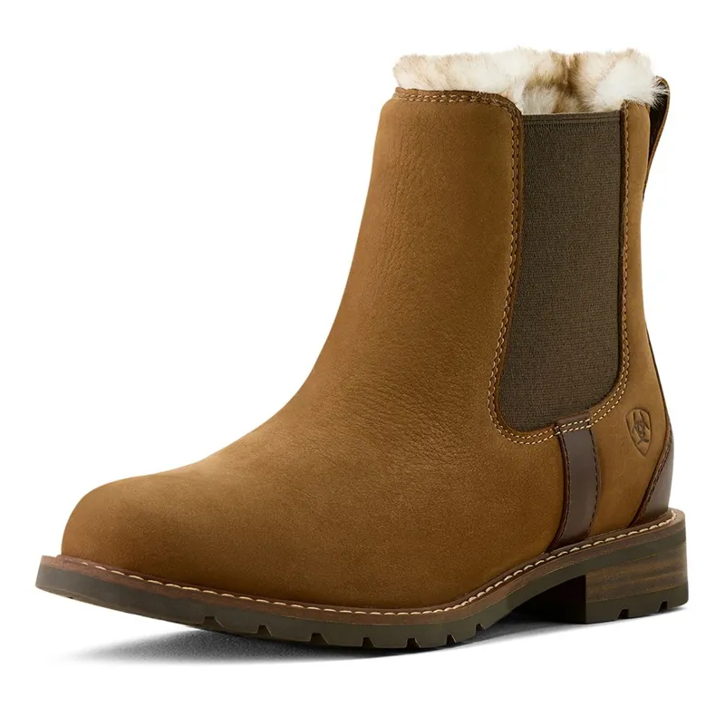 Ariat Wexford Sherpa Womens Waterproof Chelsea Boots - Amber Brown