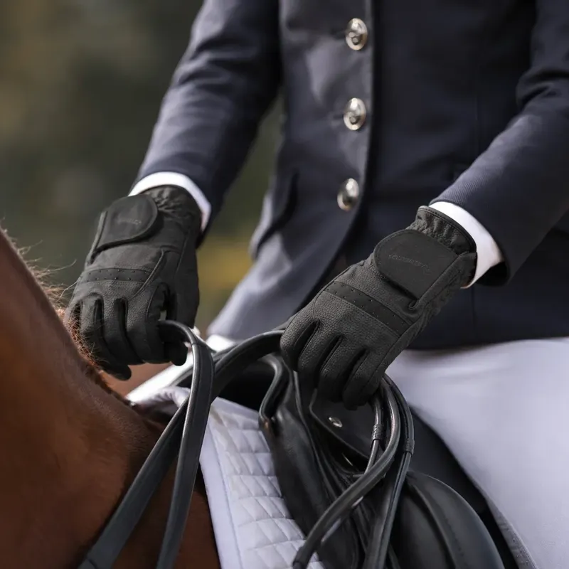 Equetech Winter Contact Youth Riding Gloves - Black-2
