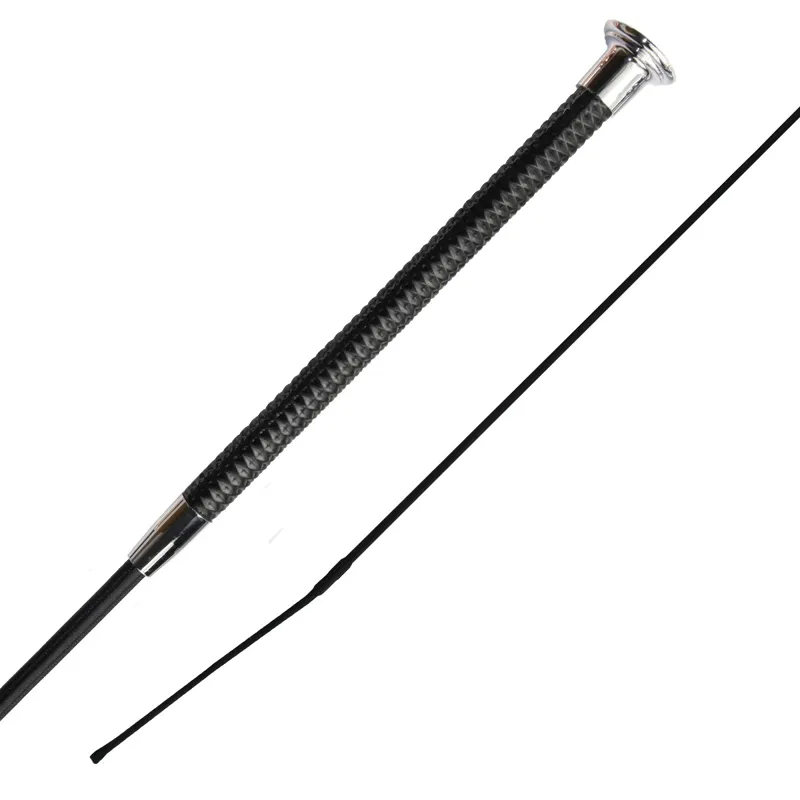 Woof Wear Diamond Dressage Whip - Black/Silver