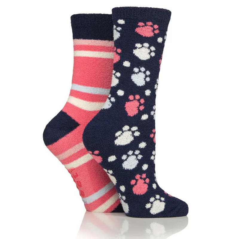 Sockshop Wild Feet Cozy Lounge Junior Socks 2 Pack - Paw