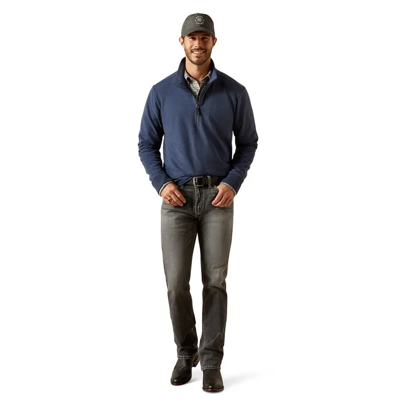 Ariat Country Wilford 1/2 Zip Mens Sweatshirt - Navy Heather-3