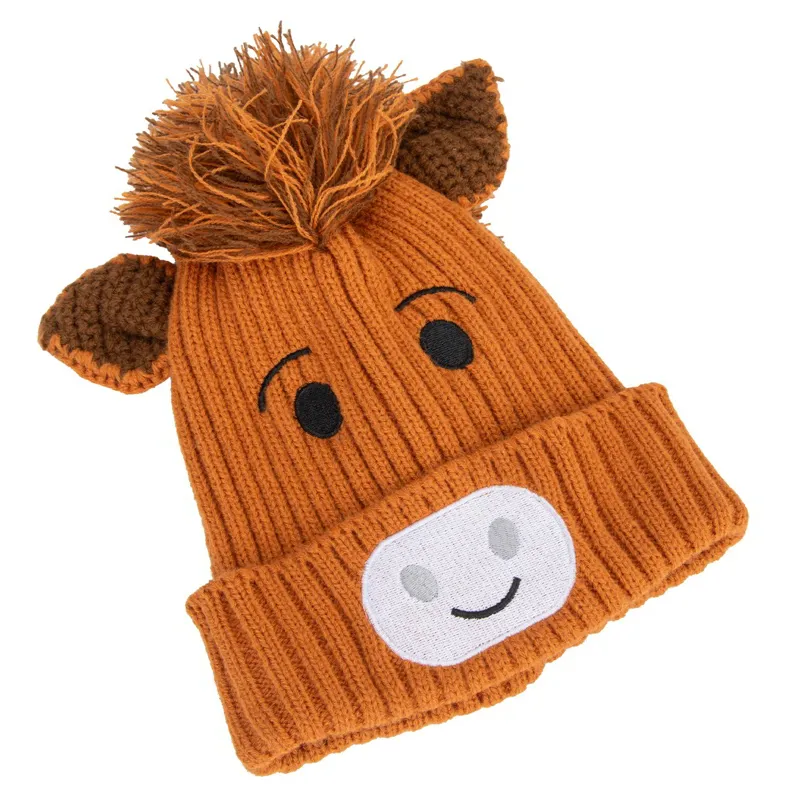 Winnie and Me Festive Junior Pom Pom Hat - Horse