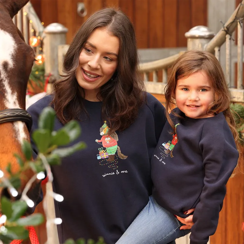 Winnie and Me Festive Unisex Adult Sweatshirt - Navy-1