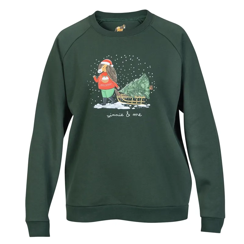 Winnie and Me Festive Adults Unisex Sweatshirt - Green
