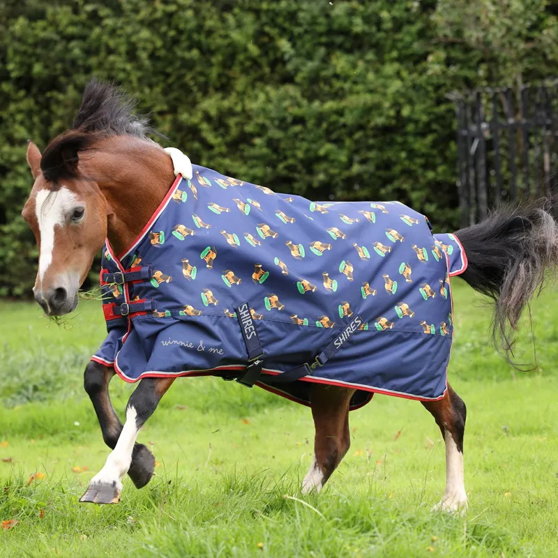 Winnie and Me Lite 0g Pony Turnout Blanket - Navy-1
