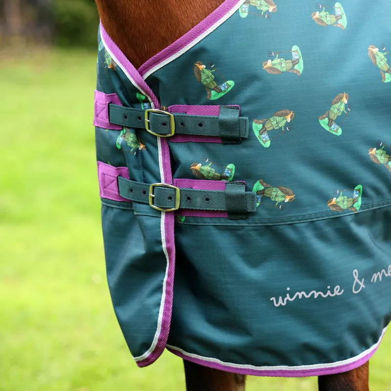 Winnie and Me 100g Turnout Blanket - Green Print-5