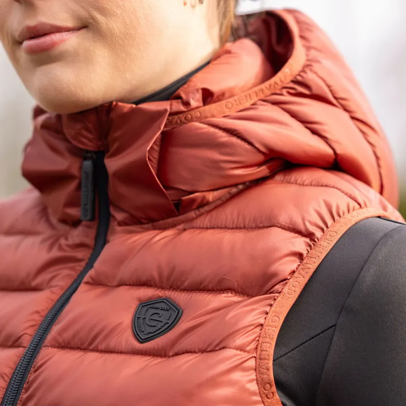 Covalliero Womens Quilted Vest - Rust-5