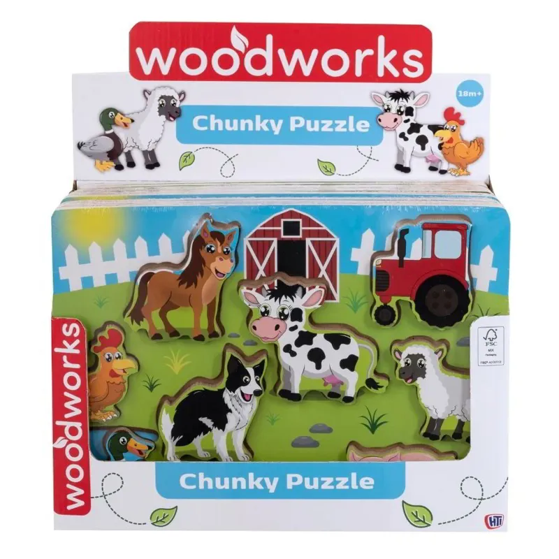 Woodworks Chunky Puzzle Junior Playset - Farm