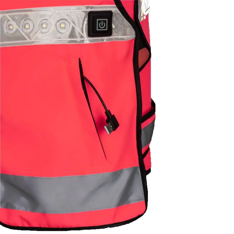 Woof Wear Junior LED Hi-Viz Riding Vest - Pink-5