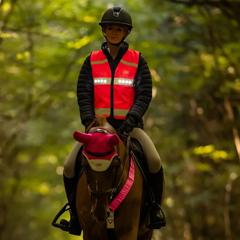 Woof Wear Adults LED Hi-Viz Riding Vest - Pink-1