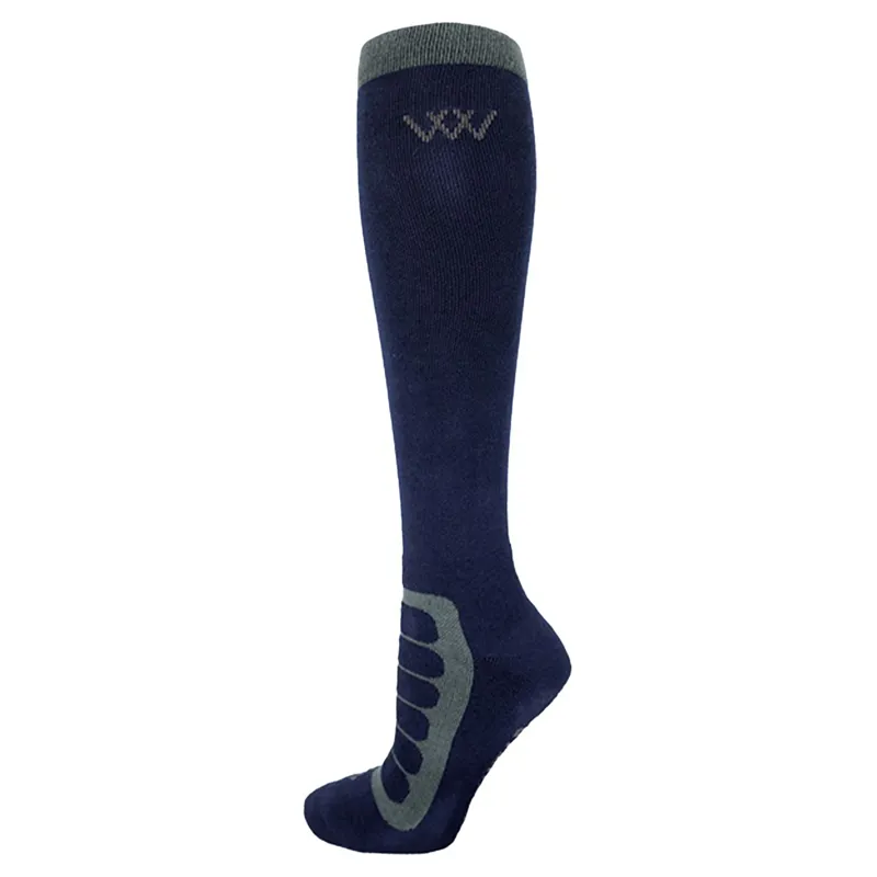 Woof Wear Bamboo Tech Tall Riding Socks Twin Pack - Navy/Grey