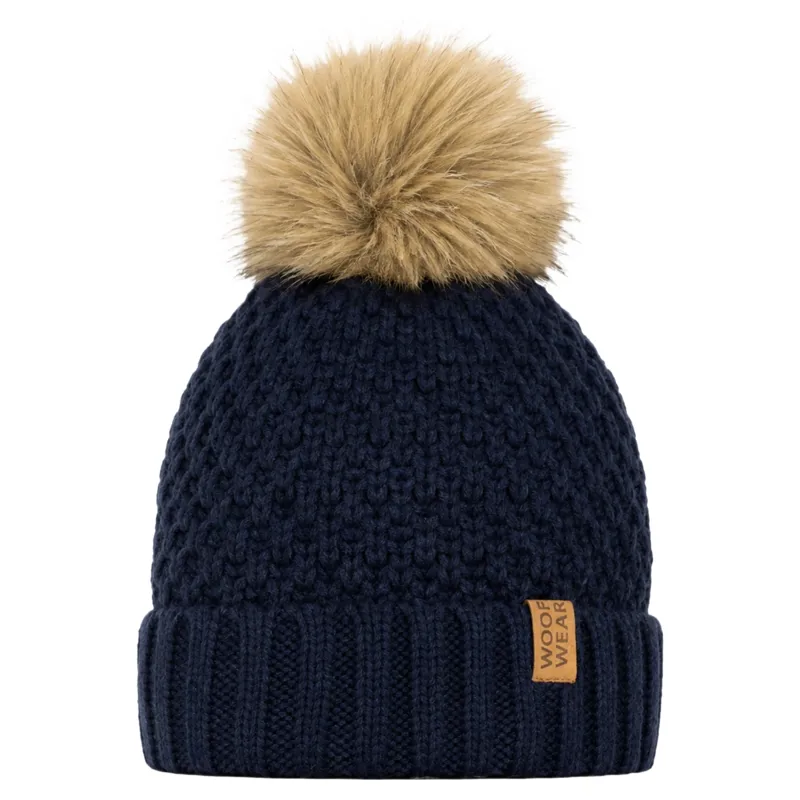 Woof Wear Women's Chunky Knit Beanie - Navy-1
