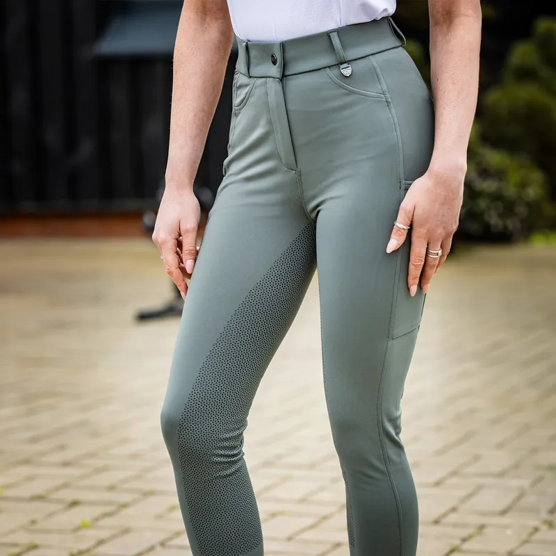 Woof Wear Hybrid II Full Grip Women's Riding Tights - Sage-2