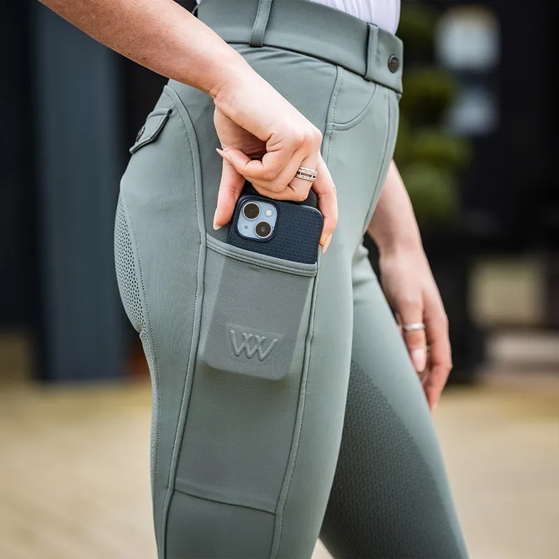 Woof Wear Hybrid II Full Grip Women's Riding Tights - Sage-5