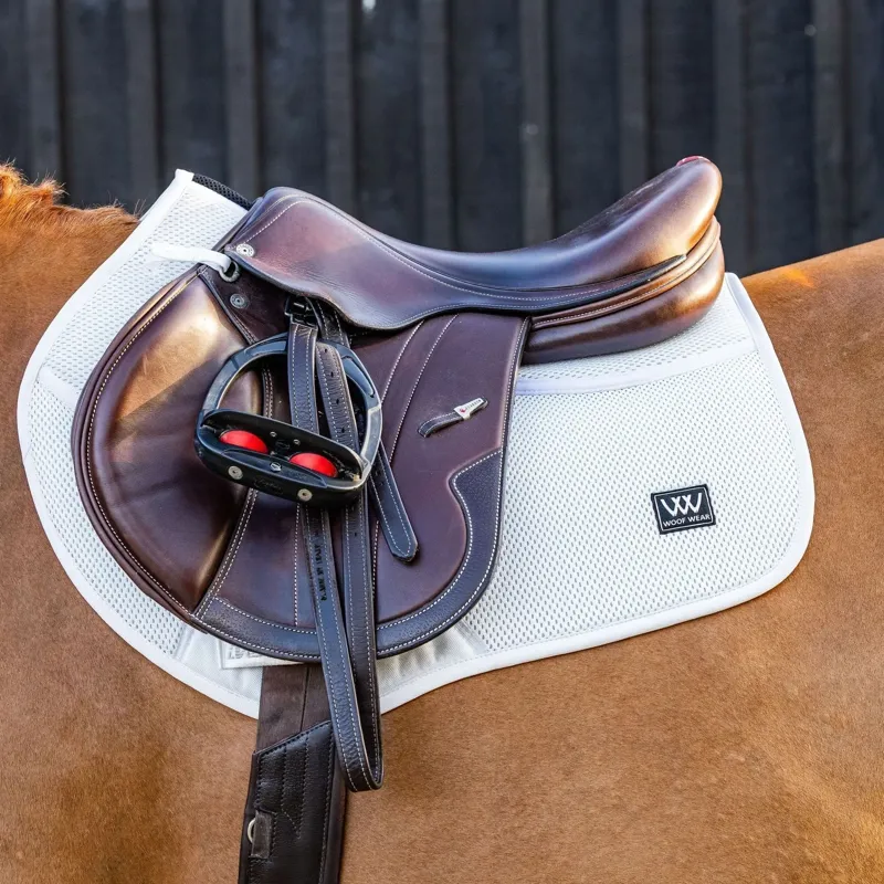 Woof Wear iVent Close Contact Saddle Pad - White-2