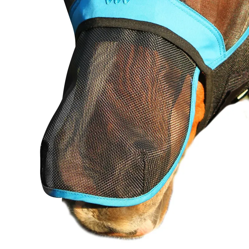 Woof Wear UV Fly Mask Nose Protector - Black/Turquoise-5