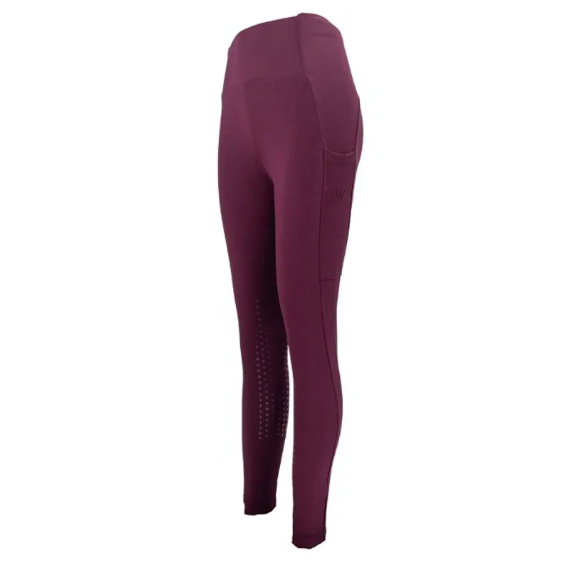 Woof Wear Winter Full Grip Womens Riding Tights - Plum